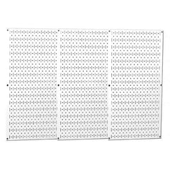 Wall Control - 48" Wide x 32" High Peg Board Storage Board - 3 Panels, Metal, White - Top Tool & Supply