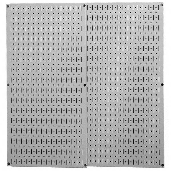 Wall Control - 32" Wide x 32" High Peg Board Storage Board - 2 Panels, Metal, Gray - Top Tool & Supply