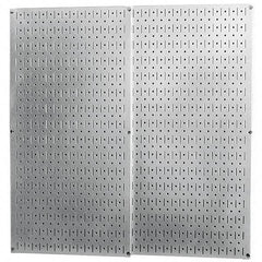 Wall Control - 32" Wide x 32" High Peg Board Storage Board - 2 Panels, Galvanized Steel, Metallic - Top Tool & Supply