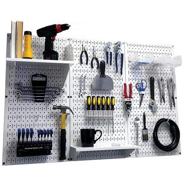 Wall Control - 48" Wide x 32" High Peg Board Kit - 3 Panels, Metal, White - Top Tool & Supply