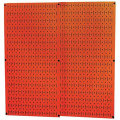 Wall Control - 32" Wide x 32" High Peg Board Storage Board - 2 Panels, Metal, Orange - Top Tool & Supply