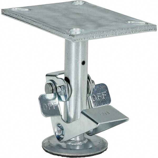 Vestil - 8" Mounting Height, Floor Truck Lock for 6" Diam Caster Wheels - 7" Retracted Clearance - Top Tool & Supply