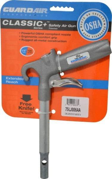 Guardair - 150 Max psi Pistol Grip Blow Gun - 1/4 NPT, 6" Tube Length, Aluminum - Top Tool & Supply