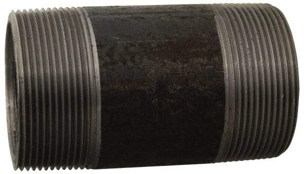 Made in USA - Schedule 80, 1-1/4" Diam x 10" Long Black Pipe Nipple - Threaded - Top Tool & Supply