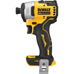 DeWALT - 20 Volt, 1/4" Drive, 1,700 In/Lb Torque, Cordless Impact Driver - Mid-Handle, 2800 RPM, Lithium-Ion, Bare Tool - Top Tool & Supply