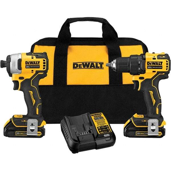 DeWALT - 20 Volt Cordless Tool Combination Kit - Includes Atomic Compact Drill/Driver & Atomic Compact 1/4" Impact Driver, Lithium-Ion Battery Included - Top Tool & Supply