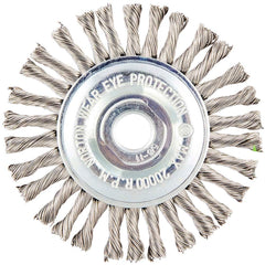 Norton - 4" OD, 5/8-11 Arbor Hole, Stringer Bead Twist Knot Stainless Steel Wheel Brush - Top Tool & Supply