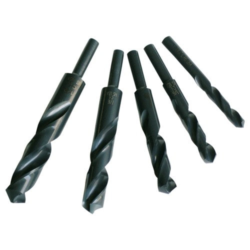 ‎1/4-1/2 RHS / RHC HSS 118 Degree Radial Point 1/4″ Reduced Shank Silver & Deming Drill Set - Steam Oxide - Exact Industrial Supply