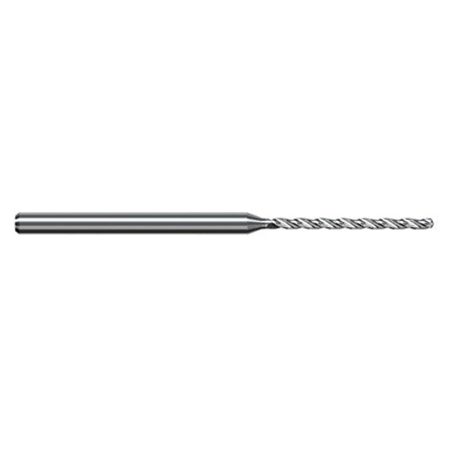 0.939 mm Dia. × 3 mm Shank × 13 mm Flute Length × 50 mm OAL, 12xD, 130°, TiB2, 3xD Flute, Round Solid Carbide Drill - Exact Industrial Supply