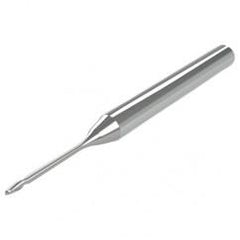 .5mm - 3mm Shank - .7mm LOC - 38mm OAL 2 FL Ball Nose Carbide End Mill with 3mm Reach - Uncoated - Top Tool & Supply