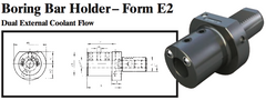 VDI Boring Bar Holder - Form E2 (Dual External Coolant Flow) - Part #: CNC86 52.5040 - Top Tool & Supply