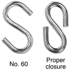 #120 ″S" Hook, Zinc Plated, 2 pieces per Bag - Top Tool & Supply