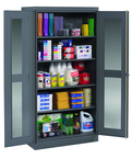 36"W x 24"D x 72"H C-Thru Storage Cabinet, Knocked-Down, with 4 Adj. Shelves, Easy Viewing into Cabinet - Top Tool & Supply