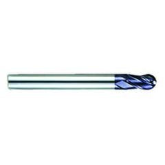 3/8" Dia. - 4" OAL - AlTiN CBD-Ball Nose HP End Mill-4 FL - Top Tool & Supply