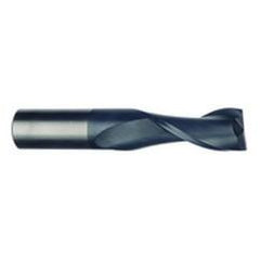 1/4 Dia. x 3 Overall Length 2-Flute Square End Solid Carbide SE End Mill-Round Shank-Center Cut-Uncoated - Top Tool & Supply