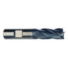 1/2 Dia. x 3 Overall Length 4-Flute .060 C/R Solid Carbide SE End Mill-Round Shank-Center Cut-AlTiN - Top Tool & Supply