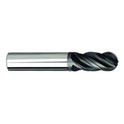 1/2" Dia. - 3" OAL - AlTiNX CBD-Ball End HP End Mill-4 FL - Top Tool & Supply