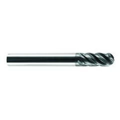 3/8" Dia. - 1-5/8" LOC - 4 OAL Ball Nose 5 FL Carbide S/E HP End Mill-AlCrNX - Top Tool & Supply