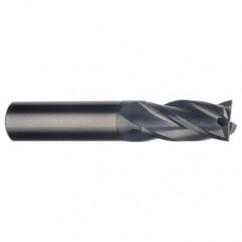 1 Dia. x 4 Overall Length 4-Flute Square End Solid Carbide SE End Mill-Round Shank-Center Cut-Uncoated - Top Tool & Supply