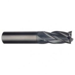 1/2 Dia. x 3 Overall Length 4-Flute Square End Solid Carbide SE End Mill-Round Shank-Center Cut-AlTiN - Top Tool & Supply