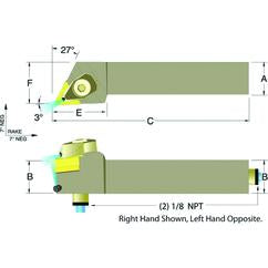 ADTJNR16-3D 1 x 1" RH Toolholder - Top Tool & Supply