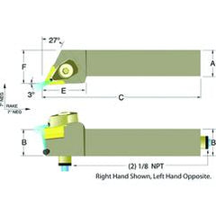 ADTJNR16-3D 1 x 1" RH Toolholder - Top Tool & Supply