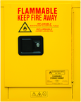 4 Gallon - All Welded - FM Approved - Flammable Safety Cabinet - Manual Doors - 1 Shelf - Safety Yellow - Top Tool & Supply