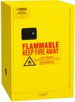 12 Gallon - All Welded - FM Approved - Flammable Safety Cabinet - Manual Doors - 1 Shelf - Safety Yellow - Top Tool & Supply