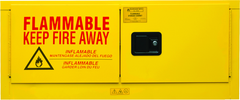 12 Gallon - All Welded - FM Approved - Flammable Safety Cabinet with Legs - Manual Doors - 1 Shelf - Safety Yellow - Top Tool & Supply