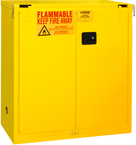 30 Gallon - All welded - FM Approved - Flammable Safety Cabinet - Self-closing Doors - 1 Shelf - Safety Yellow - Top Tool & Supply