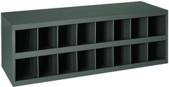12" Deep Bin - Steel - Cabinet - 16 opening bin - for small part storage - Gray - Top Tool & Supply