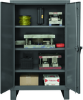 36"W - 14 Gauge - Lockable Shelf Cabinet - 3 Adjustable Shelves - Recessed Door Style - Gray - Top Tool & Supply