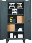 36"W - 14 Gauge - Lockable Shelf Cabinet - 4 Adjustable Shelves - Recessed Door Style - Gray - Top Tool & Supply