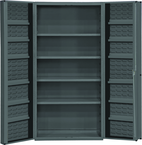 36"W - 14 Gauge - Lockable Shelf Cabinet - 4 Adjustable Shelves - 12 Door Shelves - Deep Door Style - Gray - Top Tool & Supply