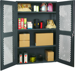 48"W - 14 Gauge - Lockable Cabinet - 3 Adjustable Shelves - Flush Door Style - Gray - Top Tool & Supply