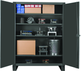 36"W - 12 Gauge - Lockable Cabinet - 4 Adjustable Shelves - Recessed Door Style - Gray - Top Tool & Supply