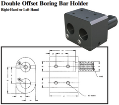 VDI Double Offset Boring Bar Holder (Left Hand) - Part #: CNC86 92.2020 - Top Tool & Supply