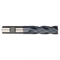 1/2 Dia. x 3 Overall Length 4-Flute Square End Solid Carbide SE End Mill-Round Shank-Center Cut-AlTiN - Top Tool & Supply