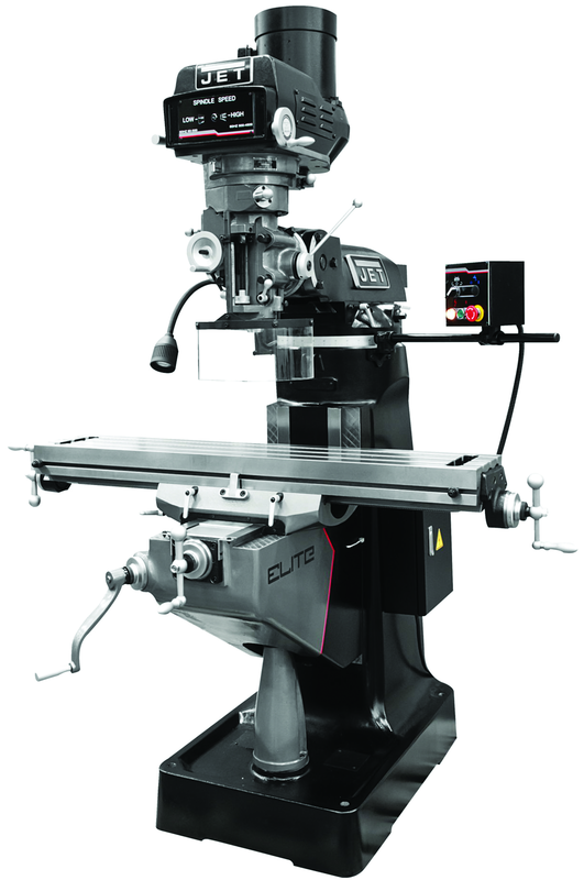 9 x 49" Table Variable Speed Mill With 2-Axis ACU-RITE 200S DRO and X-Axis JET Powerfeed - Top Tool & Supply