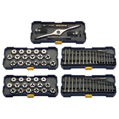 76 Pc. SAE & Metric Plug Taps and SAE & Hex Die Set - Exact Industrial Supply