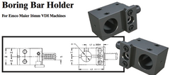 Boring Bar Holder - Right-Hand (Top) (For Emco Maier 16mm VDI Machines) - Part #: CNC86 E58.1625R - Top Tool & Supply