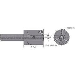 INCB-1.500-312S - 1-1/2" - Cutter Dia - Indexable Counterbore - Top Tool & Supply