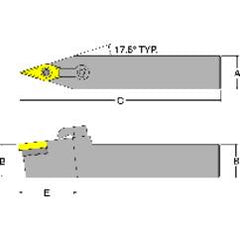 MVVNN16-3D - 1 x 1" SH Neutral - Turning Toolholder - Top Tool & Supply