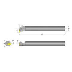 S24U-NER-3 1-1/2" SH; 14" OAL; RH- DorNotch Indexable Threading Boring Bar - Top Tool & Supply