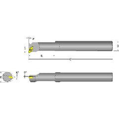 S08K-SDUCR-2 Right Hand 1/2 Shank Indexable Boring Bar - Top Tool & Supply