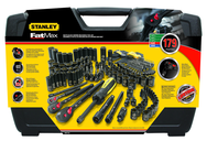 STANLEY® FATMAX® 1/4", 3/8" & 1/2" Drive 179 Piece Matte Black Chrome Mechanic's Tool Set - Top Tool & Supply