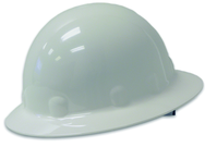 White Hard Hat with Brim - 8 Pt Ratchet - Top Tool & Supply