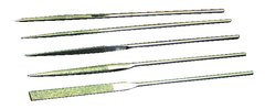 10 Pc. 3" Diamond Length - 5-1/2" OAL - Med Grit - Diamond Needle File Set - Top Tool & Supply
