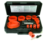 9 Pc. Bi-Metal Electricians and Plumbers Hole Saw Kit - Top Tool & Supply