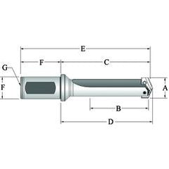 25030S-40FM Flanged T-A® Spade Blade Holder - Straight Flute- Series 3 - Top Tool & Supply